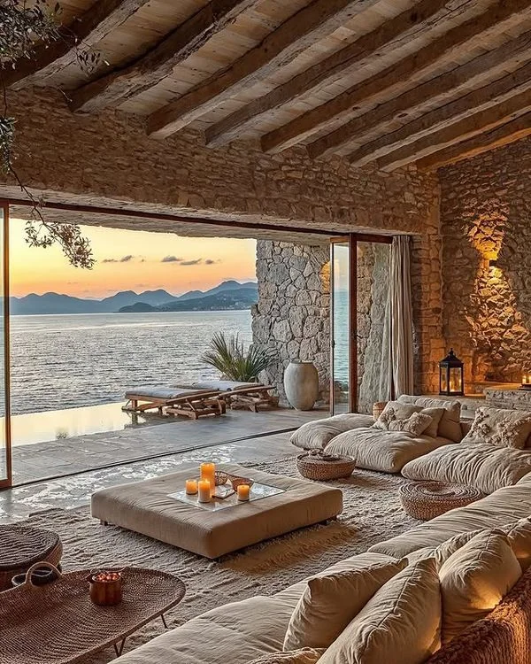 Terrasse face à la mer
